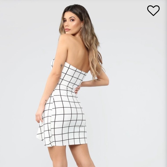 Black And White Mini Dress L - Picture 2 of 2